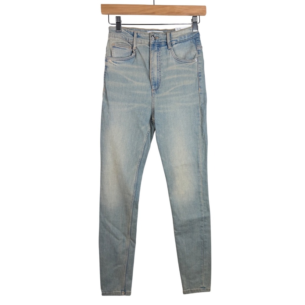 New Zara Sculpt High Rise Ankle Length Light Wash Jeans size 2 Blue